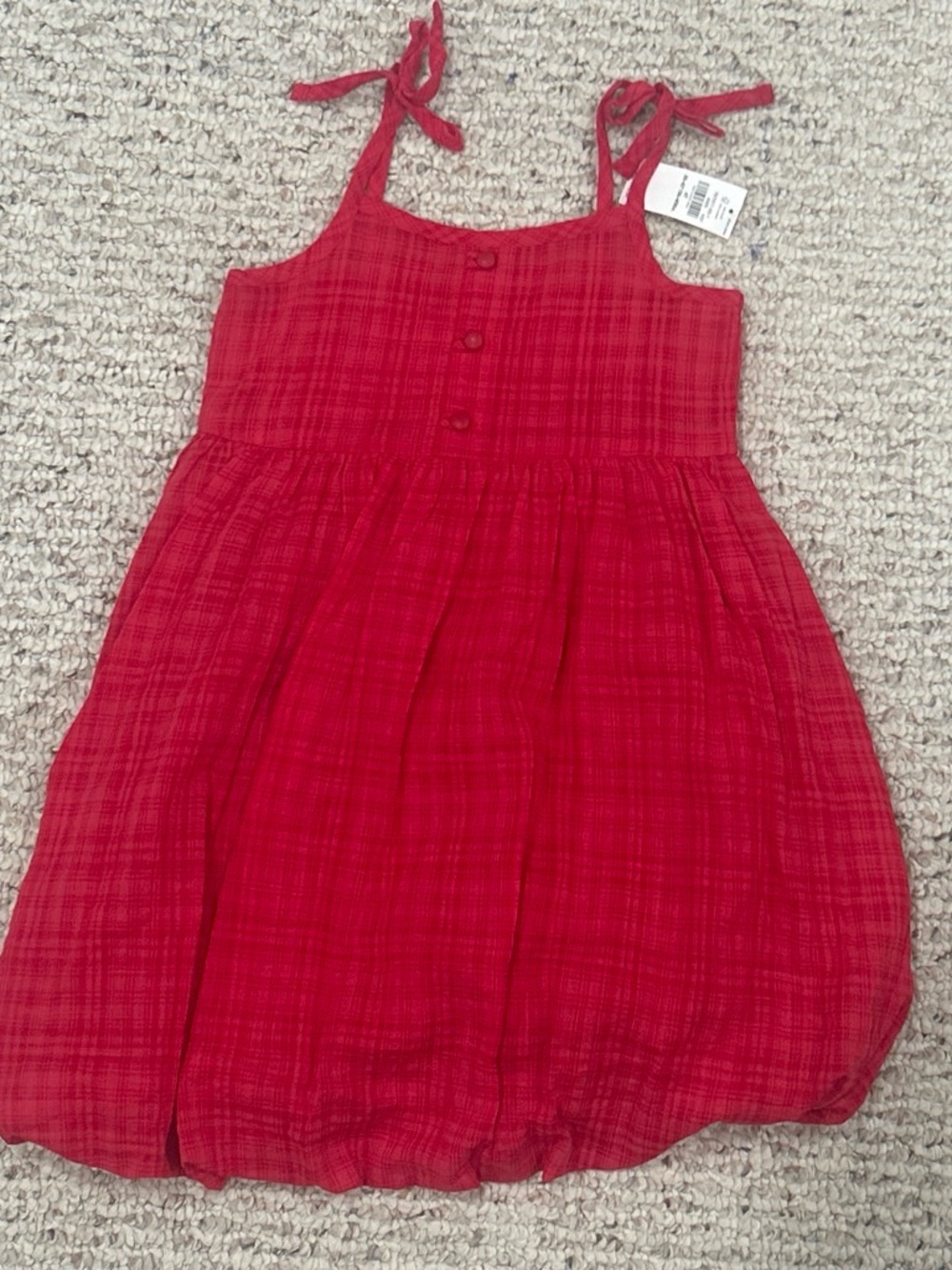 Old Navy Red Tie-Shoulder Button-Front Sundress